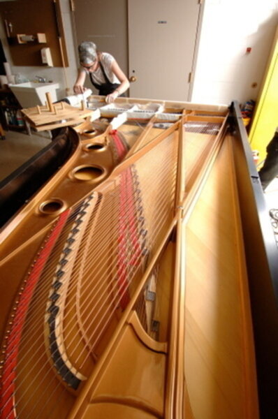 Restringing a 9-foot concert grand